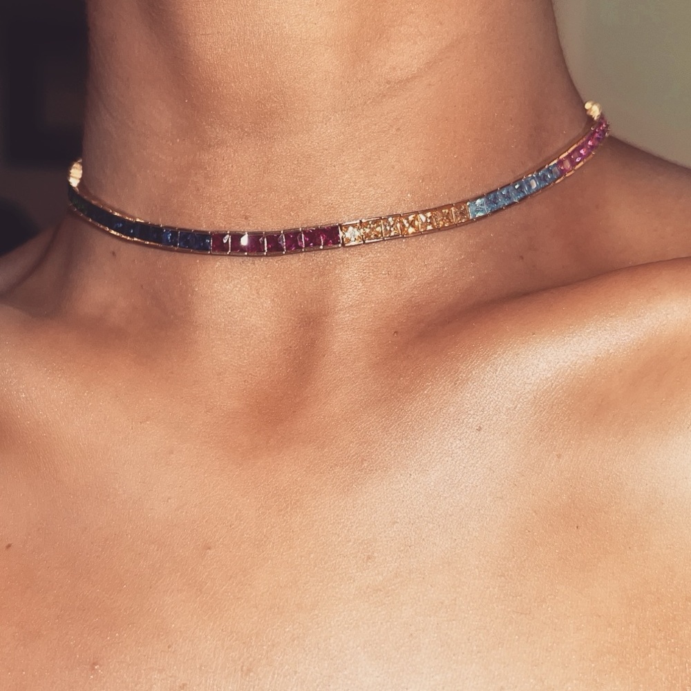 Rainbow Choker, by Amber Scholl